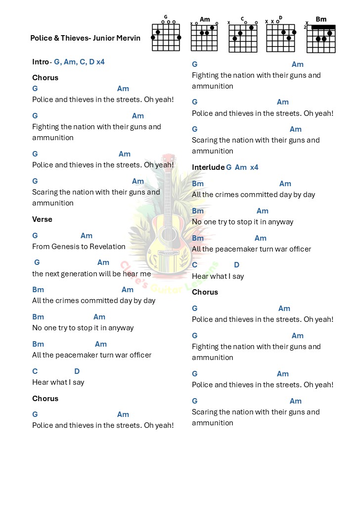 Police And Thieves- Junior Mervin chords and lyrics