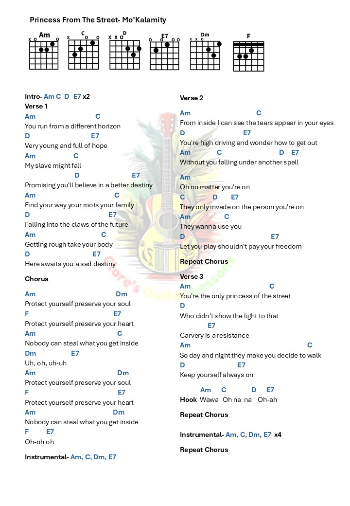 Princess From The Street- Mo Kalamity chords and lyrics