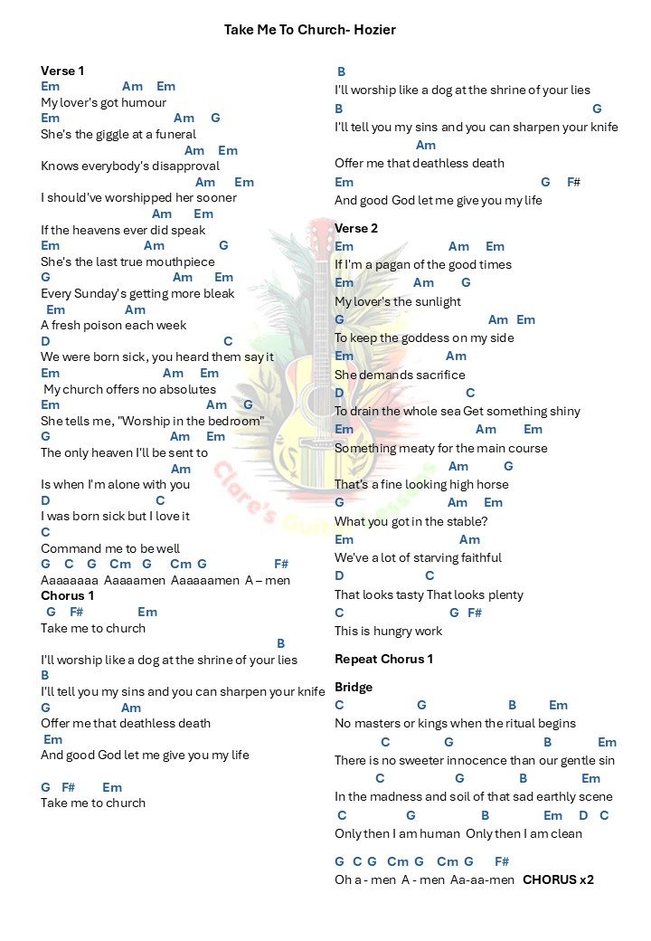 Take Me To Church- Hozier chords and lyrics