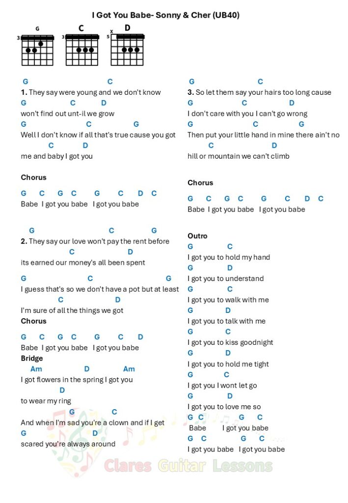 I Got You Babe- UB40 chords and lyrics