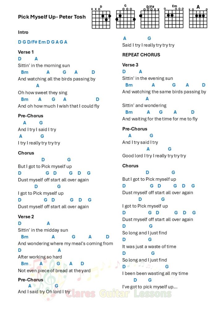 Pick Myself Up-Peter Tosh Chordsheet