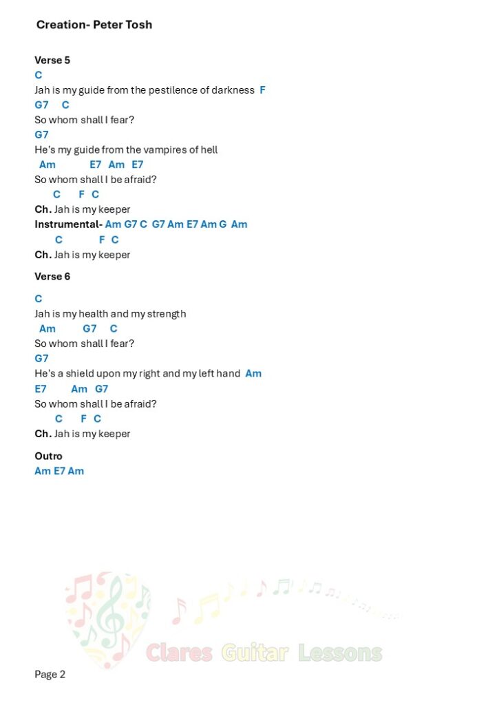 Creation- Peter Tosh chords and lyrics page 2